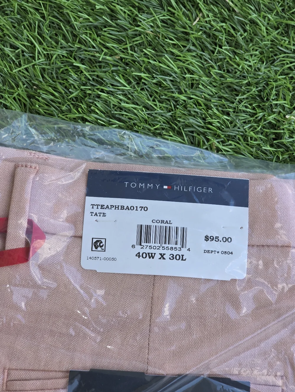 Tommy Hilfiger Men's THFLEX Dress Pants 40x30 Coral NWT $95 MRSP Career